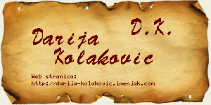 Darija Kolaković vizit kartica